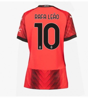 Lacne Ženy Futbalové dres AC Milan Rafael Leao #10 2023-24 Krátky Rukáv - Domáci